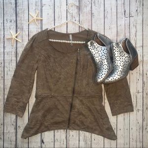 Millau Tan Faux Suede Jacket • Size Medium